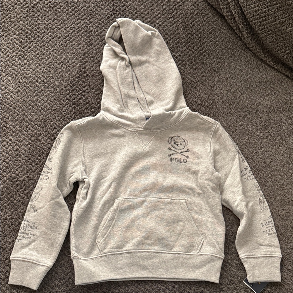 Gray Polo Ralph Lauren Bear Hoodie
